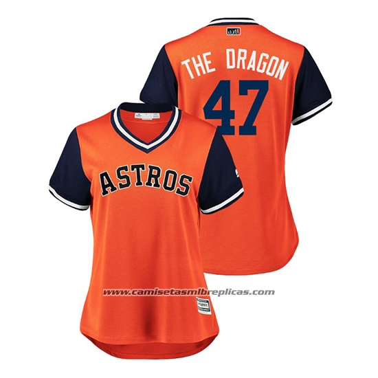 Camiseta Beisbol Mujer Houston Astros Chris Devenski 2018 LLWS Players Weekend The Dragon Orange